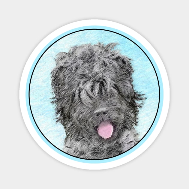 Black Russian Terrier Painting - Cute Original Dog Art Magnet by Alpen Designs